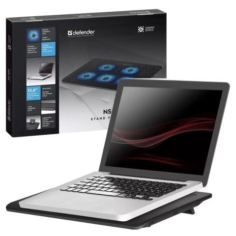 Podkładka chłodząca podstawka pod laptopa Notebooka podświetlenie LED 15.6 cali czarna