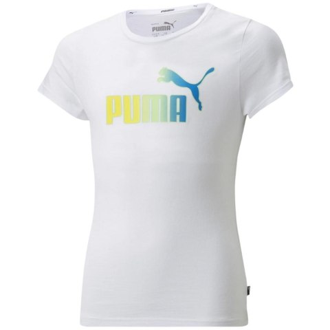 Koszulka dla dzieci Puma ESS+ Bleach Logo Tee G biała 846954 02 Koszulka dla dzieci Puma ESS+ Bleach Logo Tee G biała 846954 02