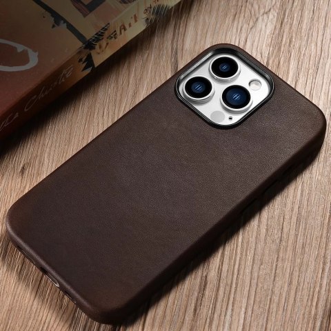 ICarer CH Leather case do iPhone 13 Pro etui skórzane (kompatybilne z MagSafe) brązowy (ALI1209-CO)
