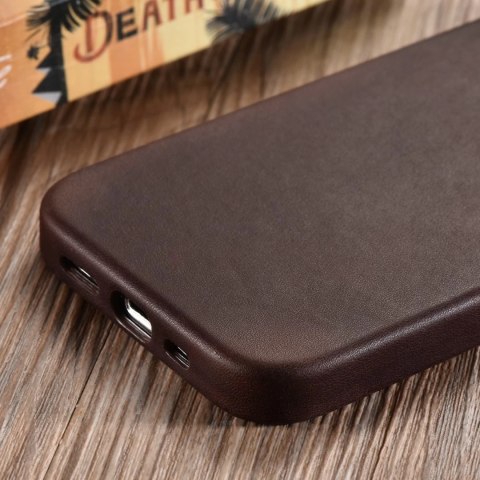 ICarer CH Leather case do iPhone 13 Pro etui skórzane (kompatybilne z MagSafe) brązowy (ALI1209-CO)