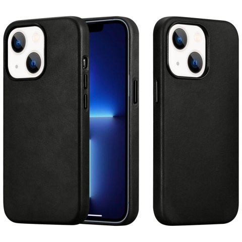 ICarer CH Leather case do iPhone 13 mini etui skórzane (kompatybilne z MagSafe) czarny (ALI1207-BK)