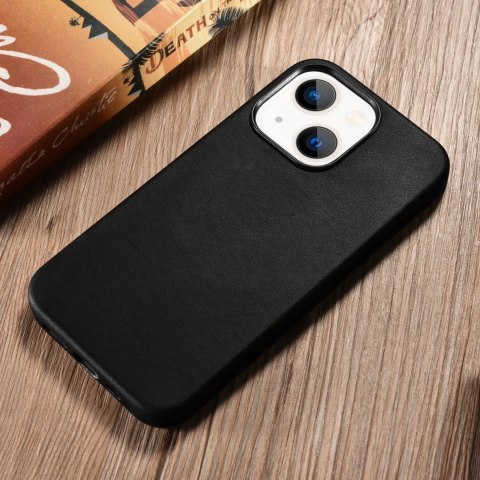 ICarer CH Leather case do iPhone 13 mini etui skórzane (kompatybilne z MagSafe) czarny (ALI1207-BK)