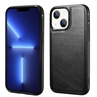 ICarer Leather Oil Wax etui pokryte naturalną skórą do iPhone 13 mini czarny (ALI1211-BK)