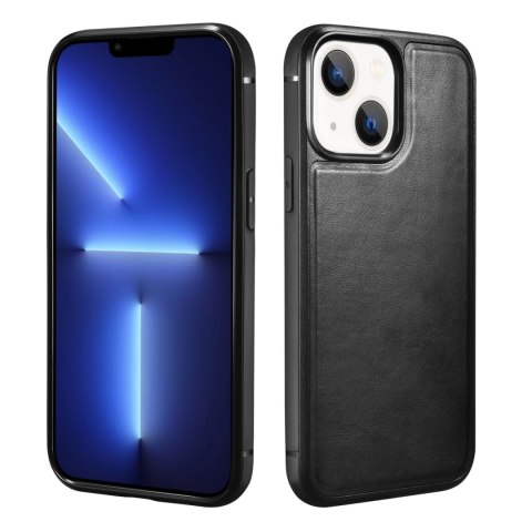 ICarer Leather Oil Wax etui pokryte naturalną skórą do iPhone 13 mini czarny (ALI1211-BK)