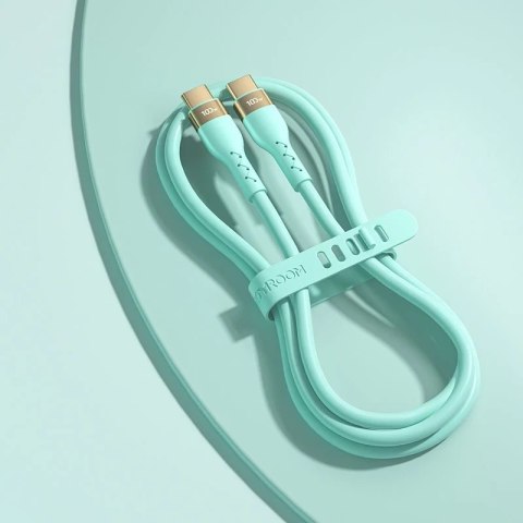 Joyroom Liquid Silicone kabel USB Typ C - USB Typ C do ładowania / transmisji danych PD 100W 2m zielony (S-2050N18-10)