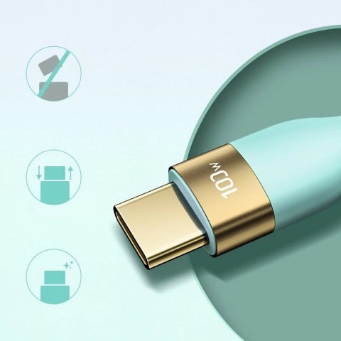 Joyroom Liquid Silicone kabel USB Typ C - USB Typ C do ładowania / transmisji danych PD 100W 2m zielony (S-2050N18-10)