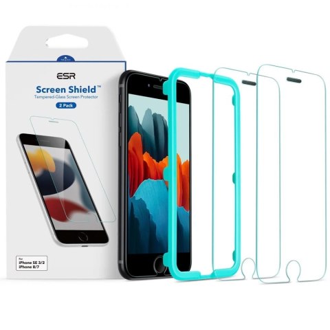 Szkło hartowane esr screen shield 2-pack iphone 7 / 8 / se 2020 / 2022 clear