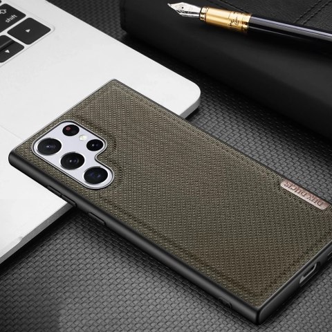 Dux Ducis Fino etui pokrowiec pokryty nylonowym materiałem Samsung Galaxy S22 Ultra czarny