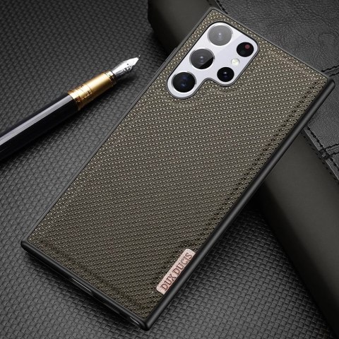 Dux Ducis Fino etui pokrowiec pokryty nylonowym materiałem Samsung Galaxy S22 Ultra czarny
