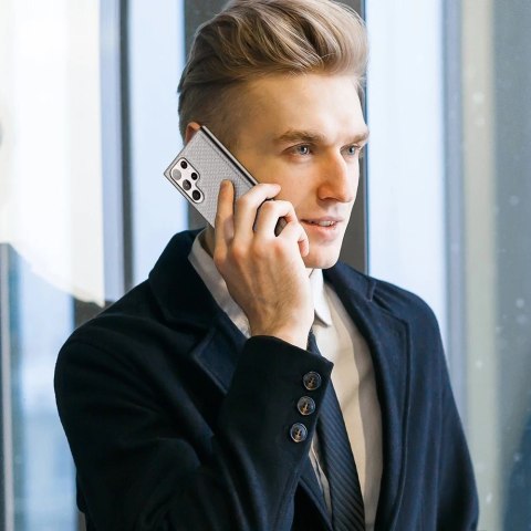 Dux Ducis Fino etui pokrowiec pokryty nylonowym materiałem Samsung Galaxy S22 Ultra niebieski