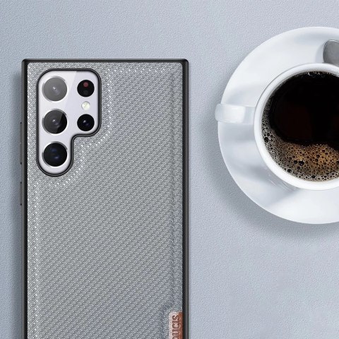 Dux Ducis Fino etui pokrowiec pokryty nylonowym materiałem Samsung Galaxy S22 Ultra zielony