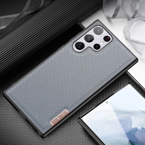 Dux Ducis Fino etui pokrowiec pokryty nylonowym materiałem Samsung Galaxy S22 Ultra zielony