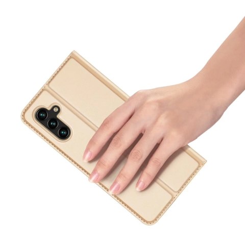 Dux Ducis Skin Pro kabura etui pokrowiec z klapką Samsung Galaxy A13 5G złoty
