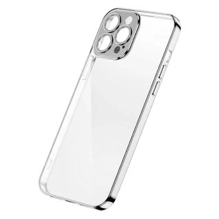 Joyroom Chery Mirror Case etui pokrowiec do iPhone 13 Pro Max obudowa z metaliczną ramką srebrny (JR-BP909 silver)