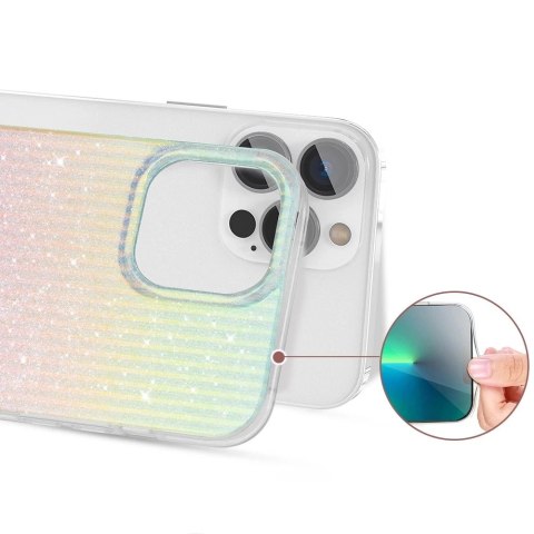 Kingxbar Travel Series luksusowe eleganckie etui na iPhone 13 Pro Max niebiesko-pomarańczowy (Clouds)