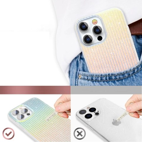 Kingxbar Travel Series luksusowe eleganckie etui na iPhone 13 Pro Max niebiesko-pomarańczowy (Clouds)