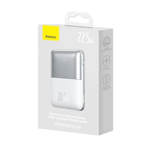 BASEUS PPBD2 BIPOW PRO 22.5W DIGITAL DISPLAY POWER BANK 20000MAH WHITE