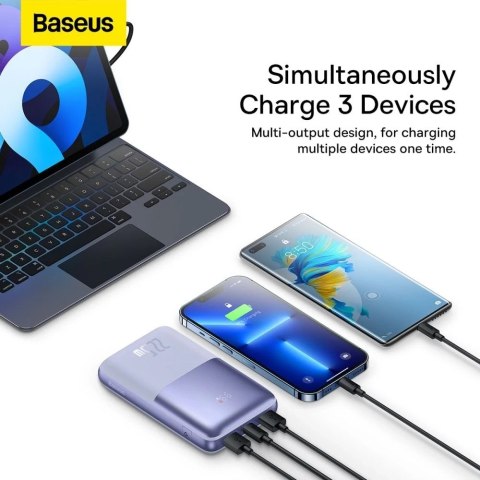 Baseus ppbd2 bipow pro 22.5w digital display power bank 20000mah purple