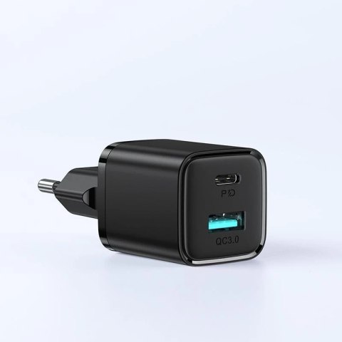 Joyroom l-qp207 2-port network charger pd20w/qc3.0 black