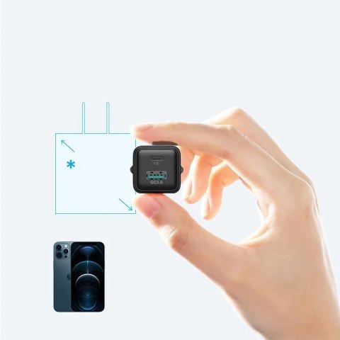 Joyroom l-qp207 2-port network charger pd20w/qc3.0 black