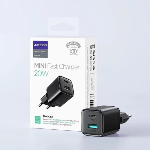 Joyroom l-qp207 2-port network charger pd20w/qc3.0 black