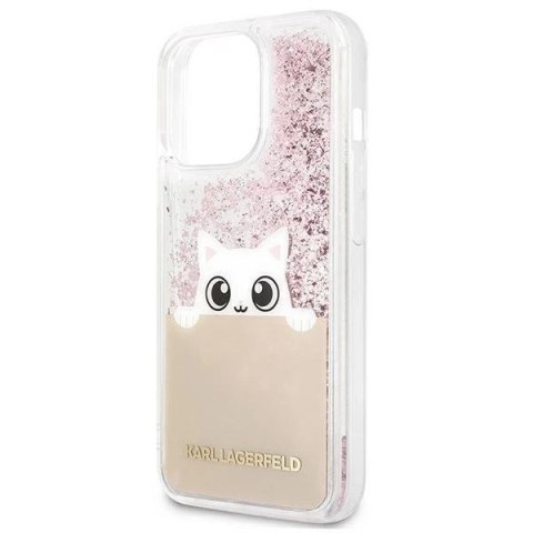 Karl Lagerfeld KLHCP13LPABGNU iPhone 13 Pro / 13 6,1" różowy/pink hardcase PEEK A BOO Liquid Glitter