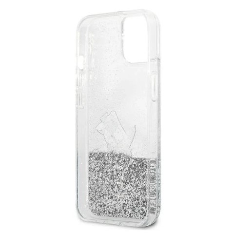 Karl Lagerfeld KLHCP13SGCFS iPhone 13 mini 5,4" srebrny/silver hardcase Liquid Glitter Choupette Fun