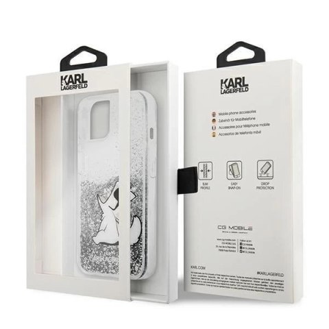 Karl Lagerfeld KLHCP13SGCFS iPhone 13 mini 5,4" srebrny/silver hardcase Liquid Glitter Choupette Fun