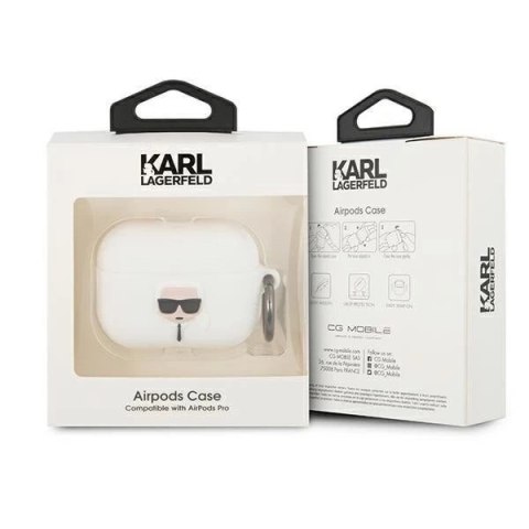 Karl Lagerfeld KLACAPSILGLWH AirPods Pro cover biały/white Silicone Ikonik