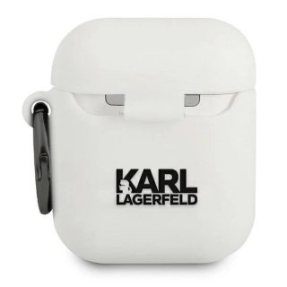 Karl Lagerfeld KLACCSILKHWH AirPods cover biały/white Silicone Ikonik