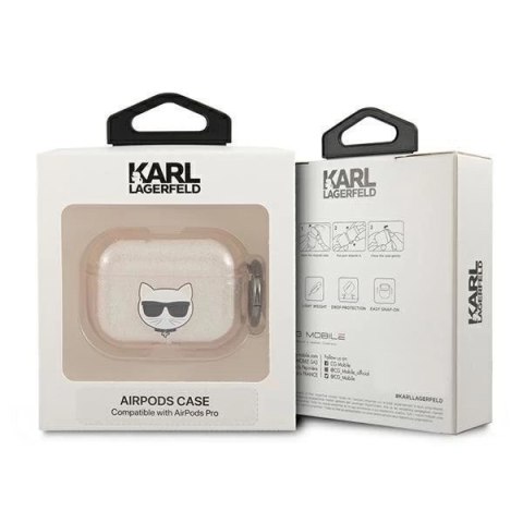 Karl Lagerfeld KLAPUCHGD AirPods Pro cover złoty/silver Glitter Choupette