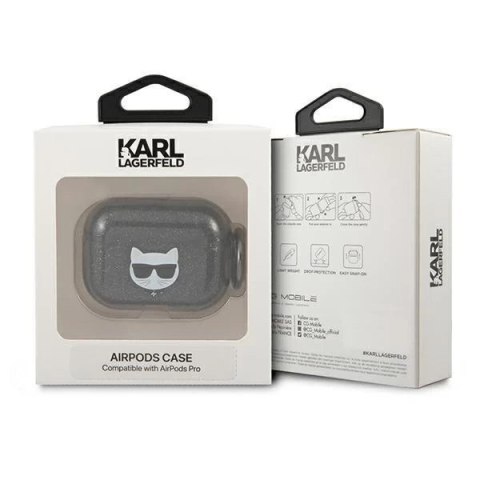 Karl Lagerfeld KLAPUCHGK AirPods Pro cover czarny/black Glitter Choupette