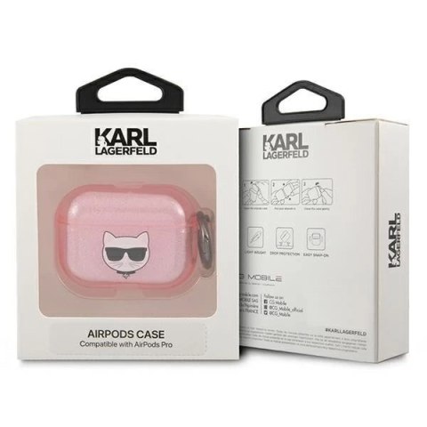 Karl Lagerfeld KLAPUCHGP AirPods Pro cover różowy/pink Glitter Choupette