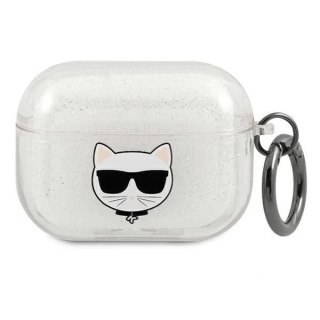 Karl Lagerfeld KLAPUCHGS AirPods Pro cover srebrny/silver Glitter Choupette