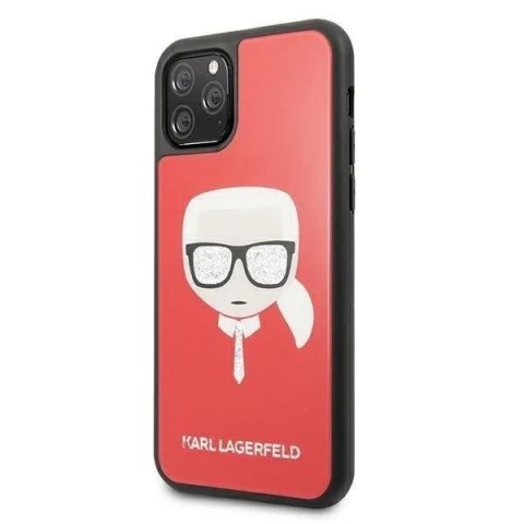 Karl Lagerfeld KLHCN58DLHRE iPhone 11 Pro czerwony/red Iconic Glitter Karl`s Head