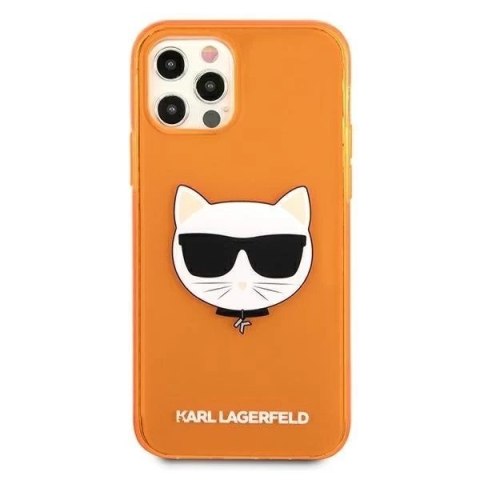 Karl Lagerfeld KLHCP12MCHTRO iPhone 12/12 Pro 6,1" pomarańczowy/orange hardcase Glitter Choupette Fluo