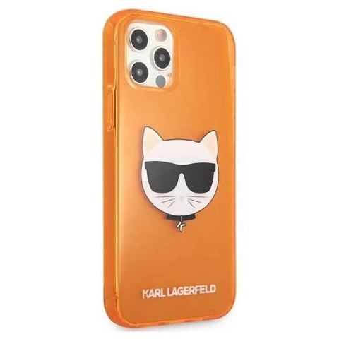 Karl Lagerfeld KLHCP12MCHTRO iPhone 12/12 Pro 6,1" pomarańczowy/orange hardcase Glitter Choupette Fluo