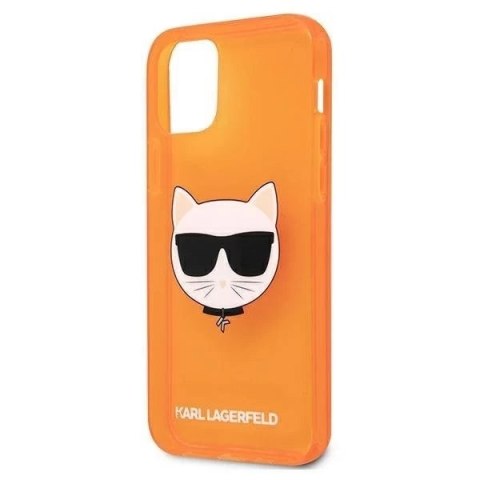 Karl Lagerfeld KLHCP12MCHTRO iPhone 12/12 Pro 6,1" pomarańczowy/orange hardcase Glitter Choupette Fluo