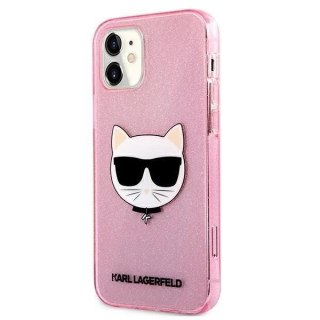 Karl Lagerfeld KLHCP12SCHTUGLP iPhone 12 mini 5,4" różowy/pink hardcase Glitter Choupette