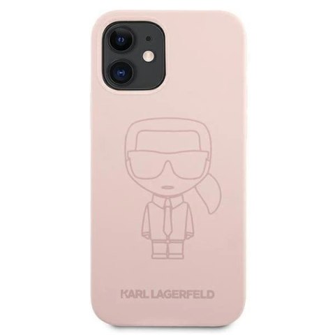 Karl Lagerfeld KLHCP12SSILTTPI iPhone 12 mini 5,4" Silicone Ikonik Outline różowy/pink