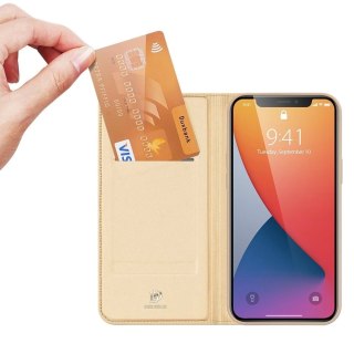 DUX DUCIS Skin Pro kabura etui pokrowiec z klapką iPhone 12 mini złoty