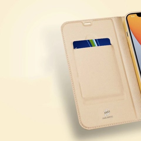 DUX DUCIS Skin Pro kabura etui pokrowiec z klapką iPhone 12 mini złoty