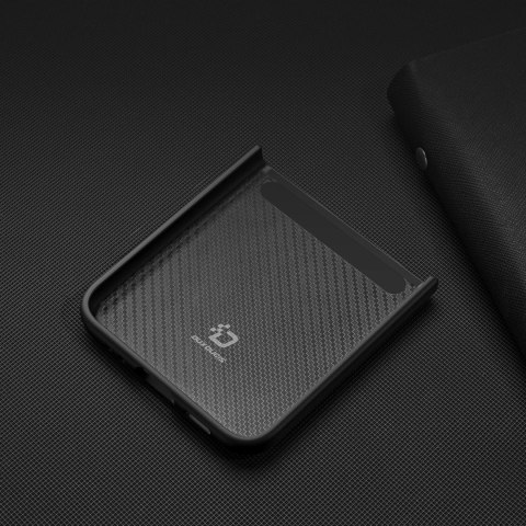 Dux Ducis Venice skórzane etui do Samsung Galaxy Z Flip 3 pokrowiec z naturalnej skóry czarny