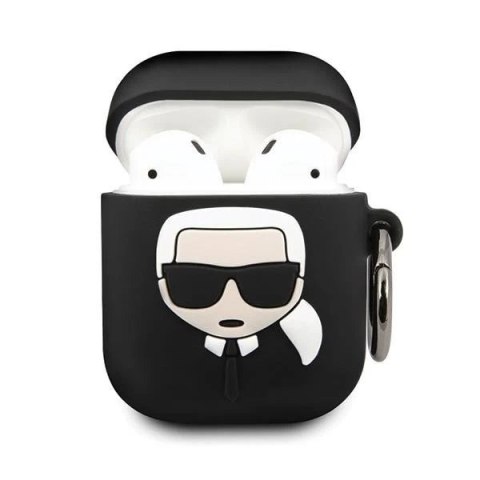 Karl Lagerfeld KLACCSILKHBK AirPods cover czarny/black Silicone Ikonik