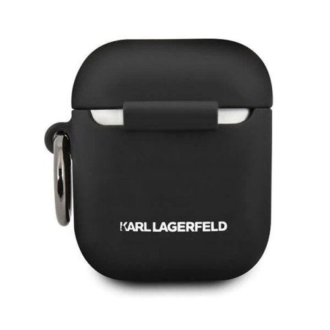 Karl Lagerfeld KLACCSILKHBK AirPods cover czarny/black Silicone Ikonik