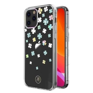 Kingxbar Lucky Series etui ozdobione oryginalnymi Kryształami Swarovskiego iPhone 12 Pro / iPhone 12 przezroczysty (Clover)