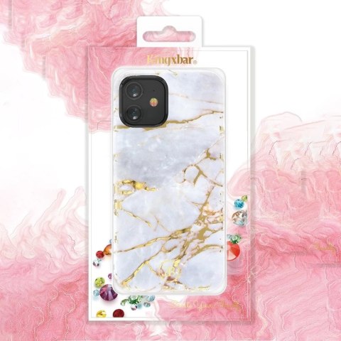 Kingxbar Marble Series eleganckie etui pokrowiec z nadrukiem marmur iPhone 12 mini czarny