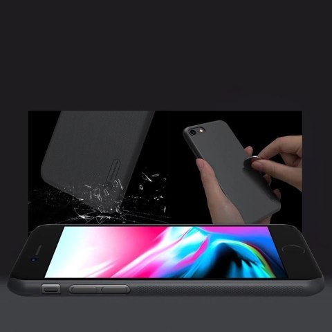 Nillkin Super Frosted Shield wzmocnione etui pokrowiec + podstawka iPhone SE 2022 / SE 2020 / iPhone 8 / iPhone 7 czarny