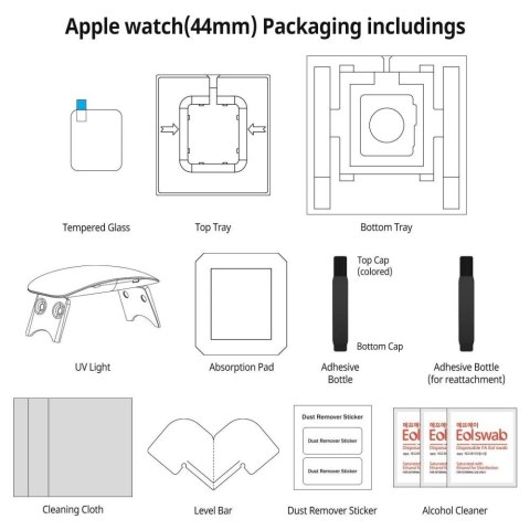 Szkło hartowane whitestone dome glass apple watch 4/5/6/se (44mm) clear