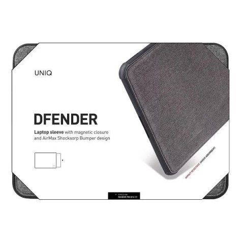 UNIQ etui Dfender laptop Sleeve 15" szary/marl grey